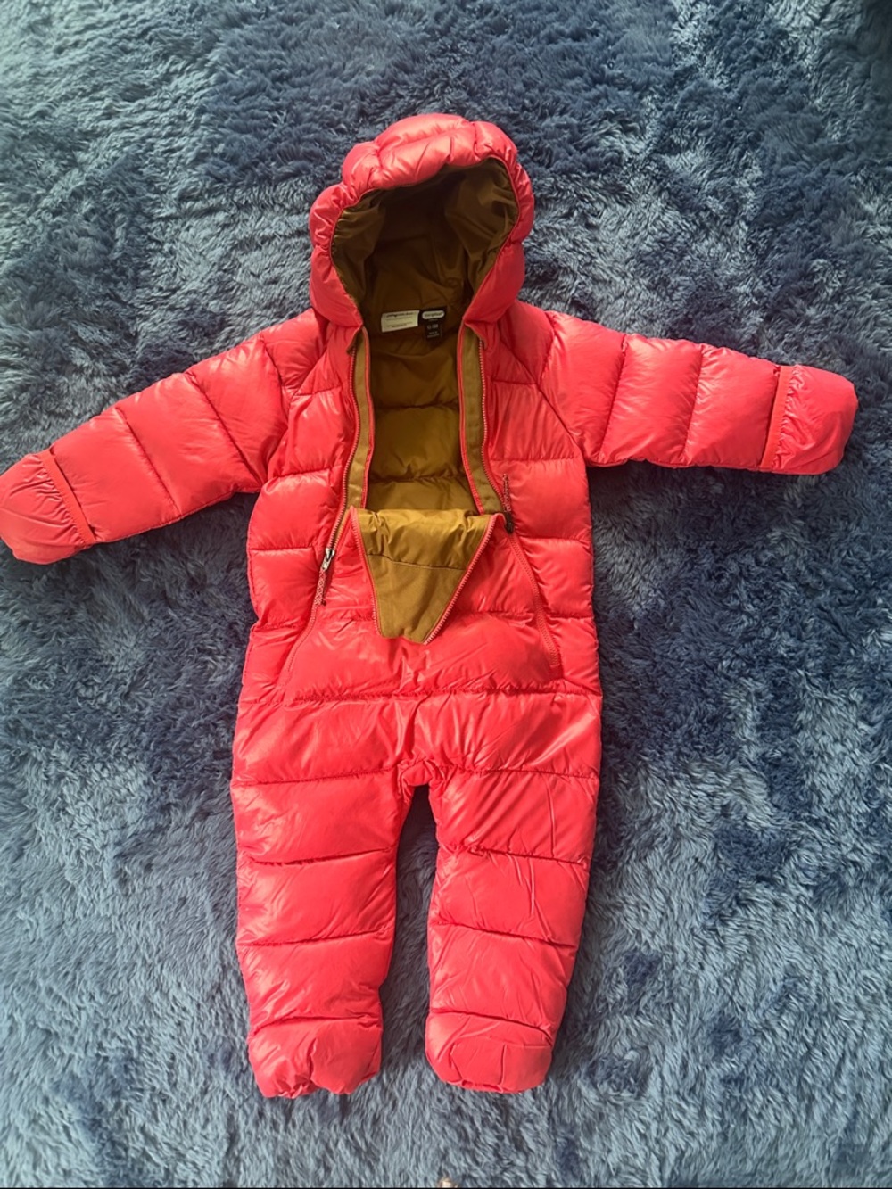 Patagonia Coral Down Puffer Baby Snowsuit with Hood